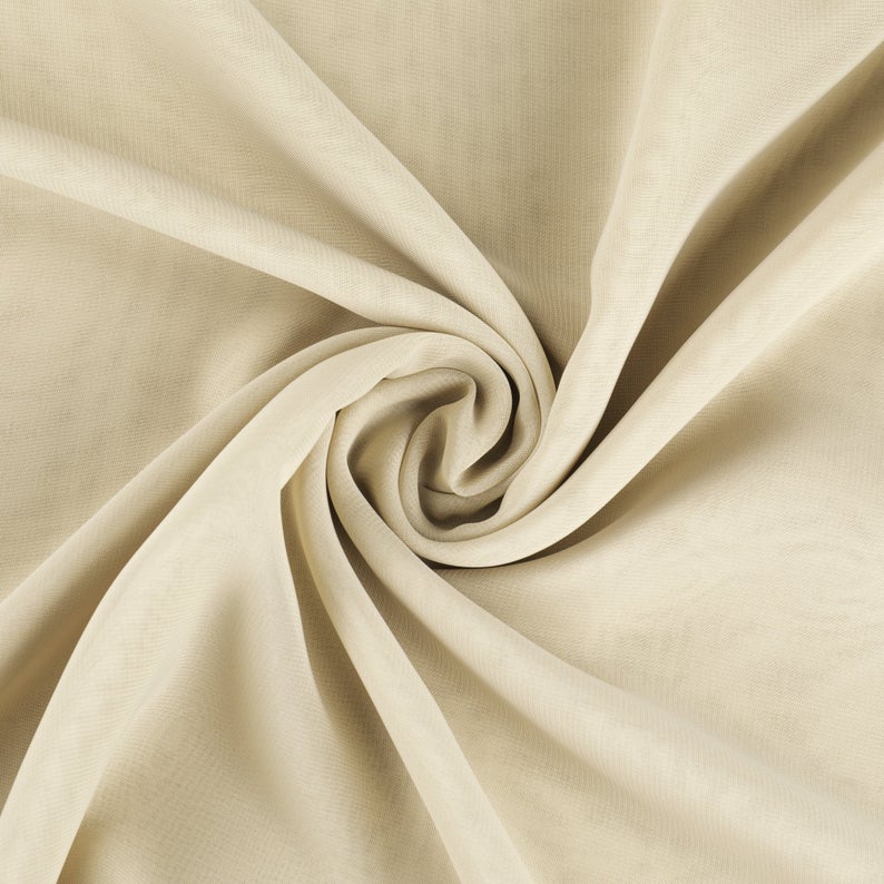 Chiffon Spandex - Champagne - 2 Way Slight Stretch Chiffon Fabric Imitation Silk 58/60" By The Yard