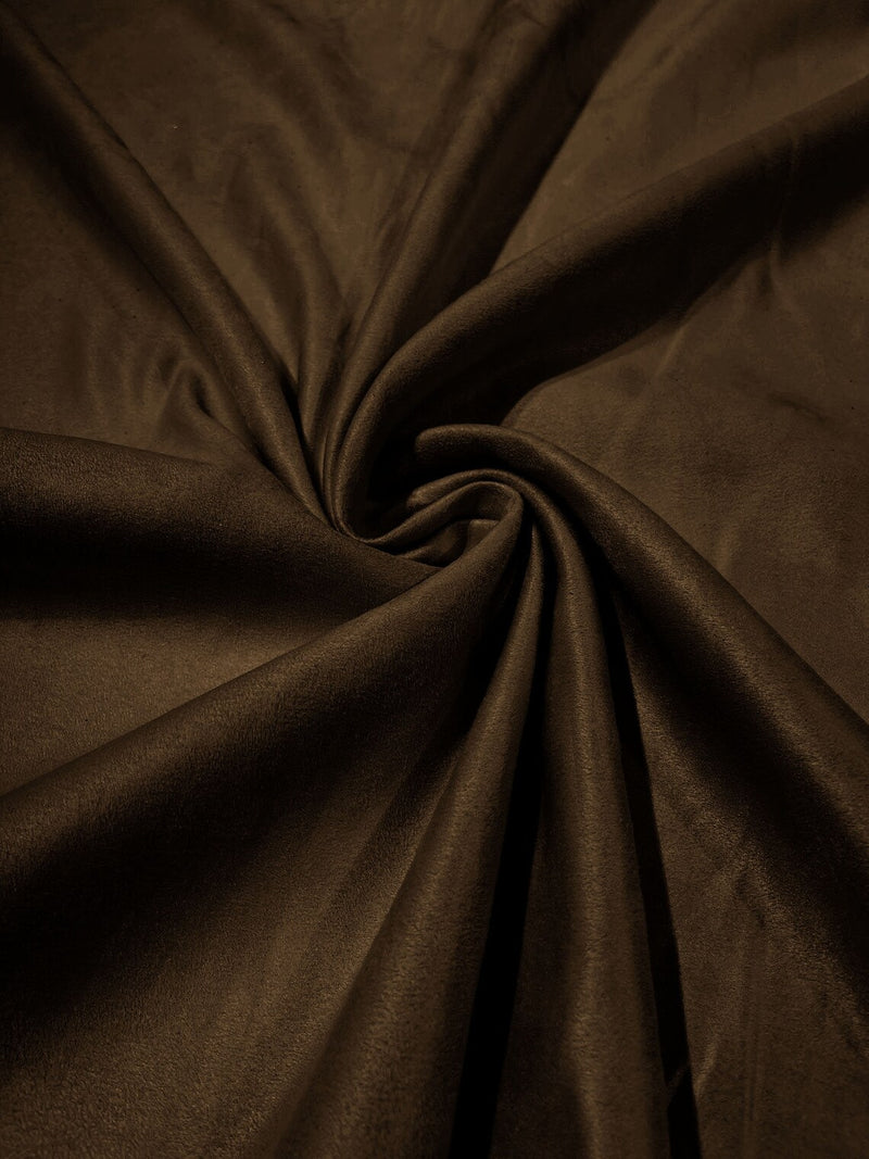 Faux Suede Fabric - Chocolate - 58" Polyester Micro Suede Fabric for Upholstery / Tablecloth/ Costume By Yard