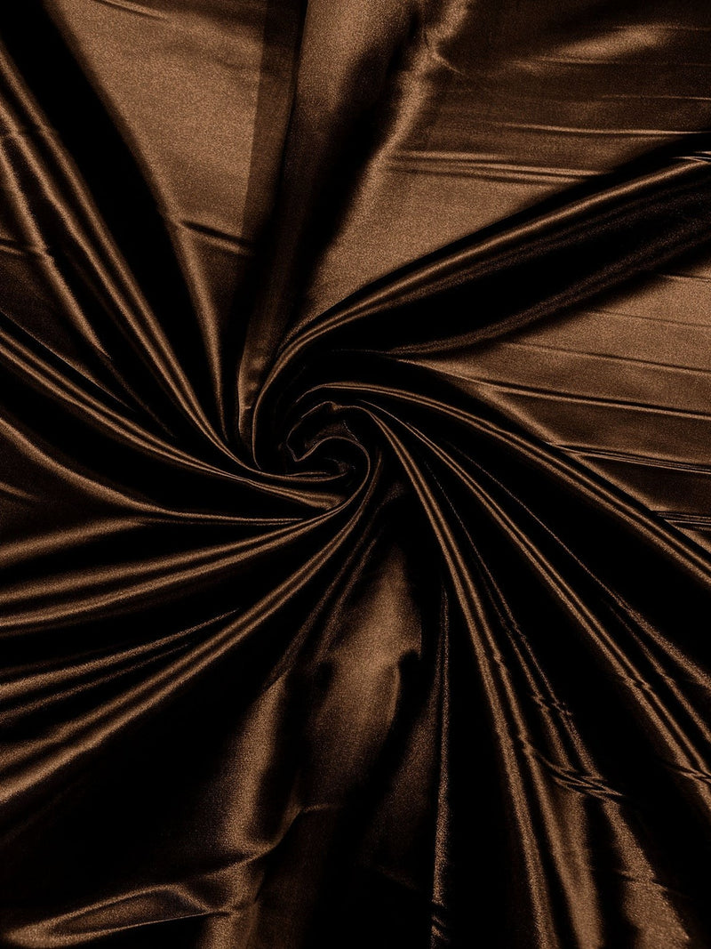 Bridal Satin - Brown Fabric