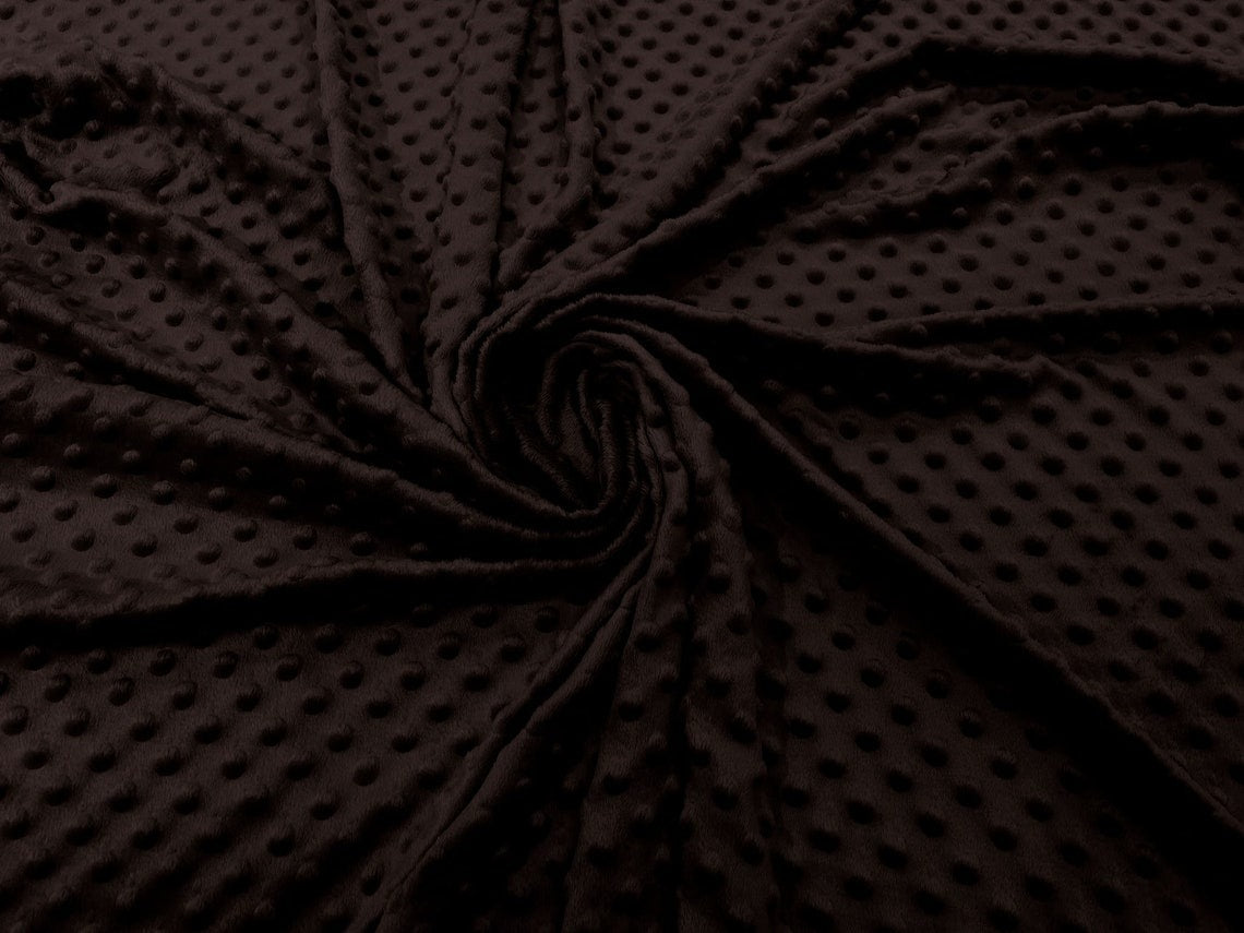 60" Minky Fur 3.mm Pile Fabric - Soft Blanket Minky Dot Fabric by the Yard (Pick Color)