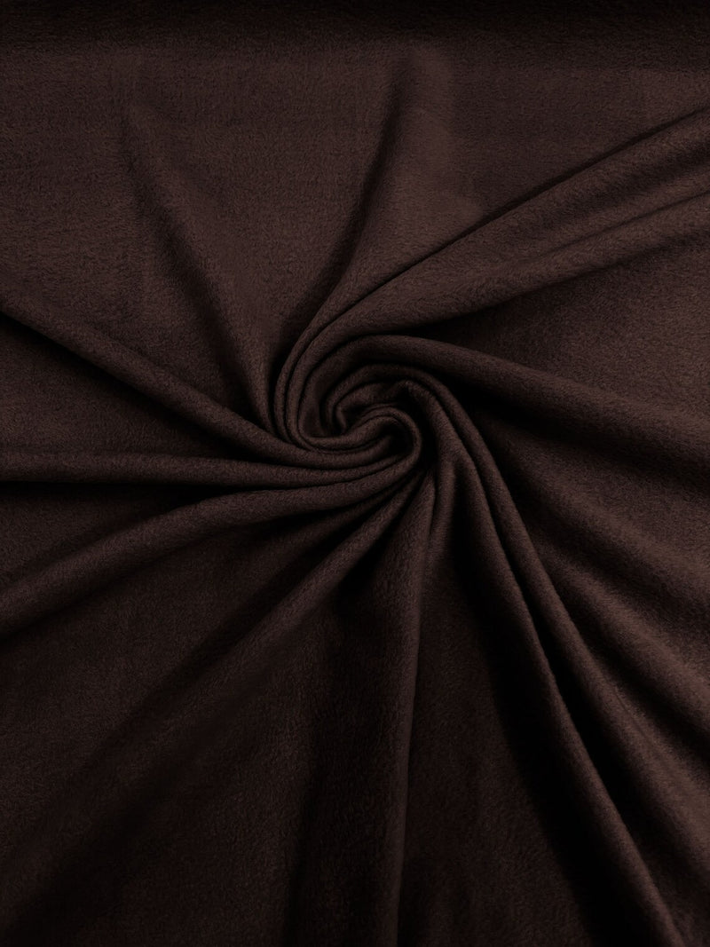 58" Soft Solid Polar Fleece Fabric - Chocolate Brown - Anti-Pill Soft Polar Fleece Fabric Sold by Yard
