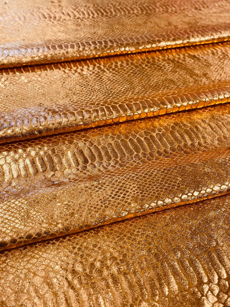 Anaconda Stretch Velvet - Cinnamon - 58/60" Stretch Velvet Fabric with Anaconda Snake Print By Yard