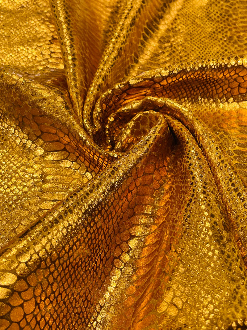 Anaconda Stretch Velvet - Cinnamon - 58/60" Stretch Velvet Fabric with Anaconda Snake Print By Yard