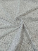 Pearl Sequins Bead Fabric - Clear - Small Beads and Sequins Embroidered on Lace By Yard