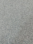 Pearl Sequins Bead Fabric - Clear - Small Beads and Sequins Embroidered on Lace By Yard