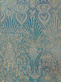 Damask Geometric Sequins - Clear Iridescent - 4 Way Stretch Sequins Damask Pattern Design Sold By Yard