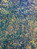 Sword Large Shiny Sequins - Clear Iridescent - Hanging Iridescent Sequins On Lace Fabric By Yard