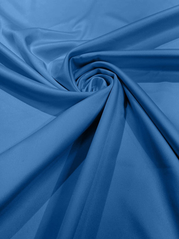 58/59" Satin Stretch Fabric Matte L'Amour - Coppen Blue - Stretch Matte Satin Fabric Sold By Yard