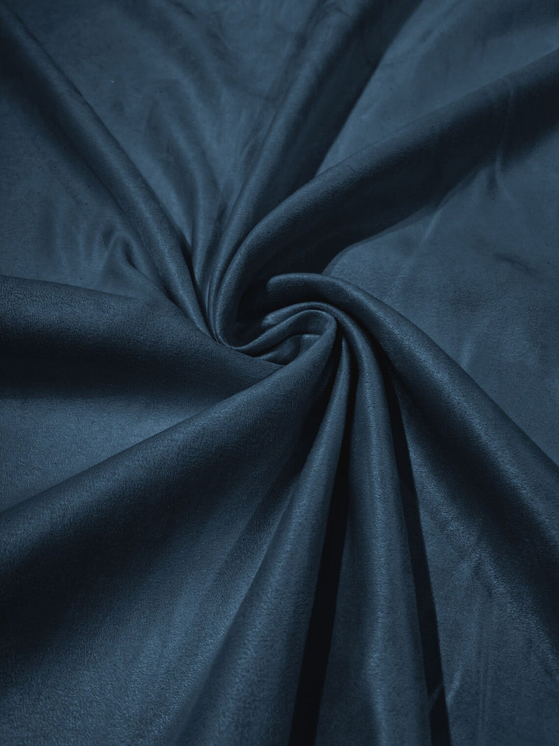 Faux Suede Fabric - Coppen Blue - 58" Polyester Micro Suede Fabric for Upholstery / Tablecloth/ Costume By Yard