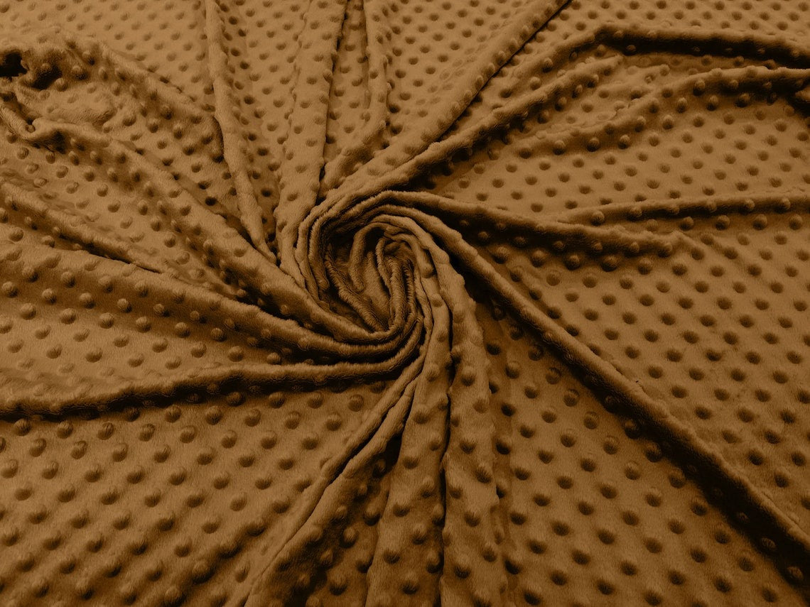 60" Minky Fur 3.mm Pile Fabric - Soft Blanket Minky Dot Fabric by the Yard (Pick Color)