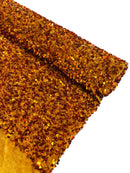 Stretch Velvet Sequins Fabric - Copper - Velvet Sequins 2 Way Stretch 58/60” By Yard