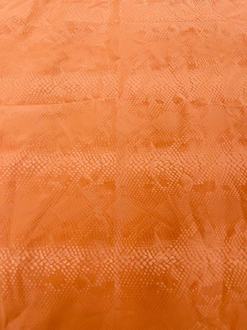 Cali Fabrics Copper Snakeskin on Light Tan Nylon/Spandex Fabric by the Yard