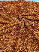 Stretch Velvet Sequins Fabric - Copper - Velvet Sequins 2 Way Stretch 58/60” By Yard