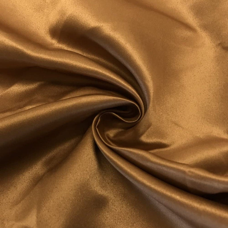 58/59" Satin Fabric Matte L'Amour - Copper - (Peau de Soie) Duchess Dress Satin Fabric By The Yard