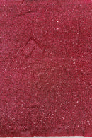 Sequins on Metallic Foil - Coral - 5mm Sequins Confetti 2Way Stretch Spandex Fabric by yard