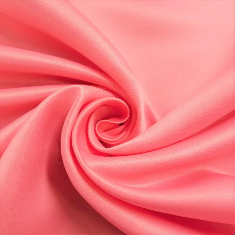 58/59" Satin Fabric Matte L'Amour - Coral - (Peau de Soie) Duchess Dress Satin Fabric By The Yard