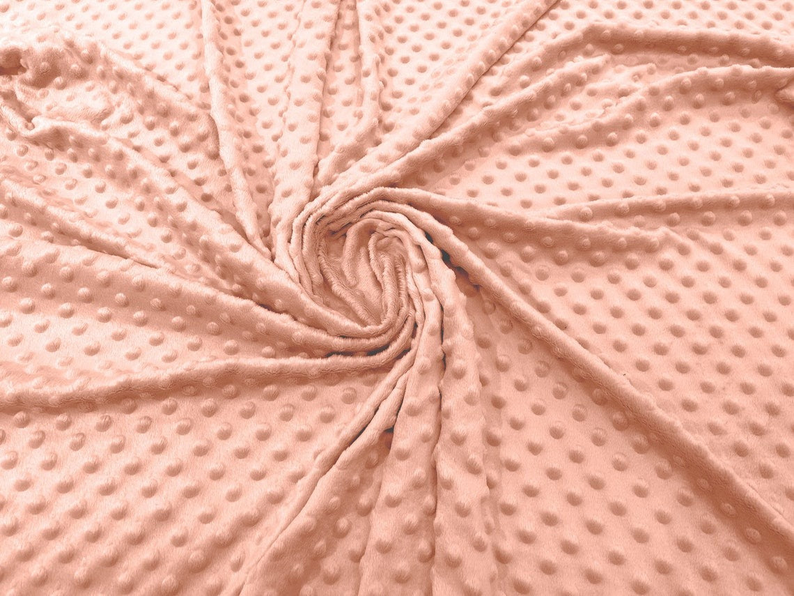 60" Minky Fur 3.mm Pile Fabric - Soft Blanket Minky Dot Fabric by the Yard (Pick Color)