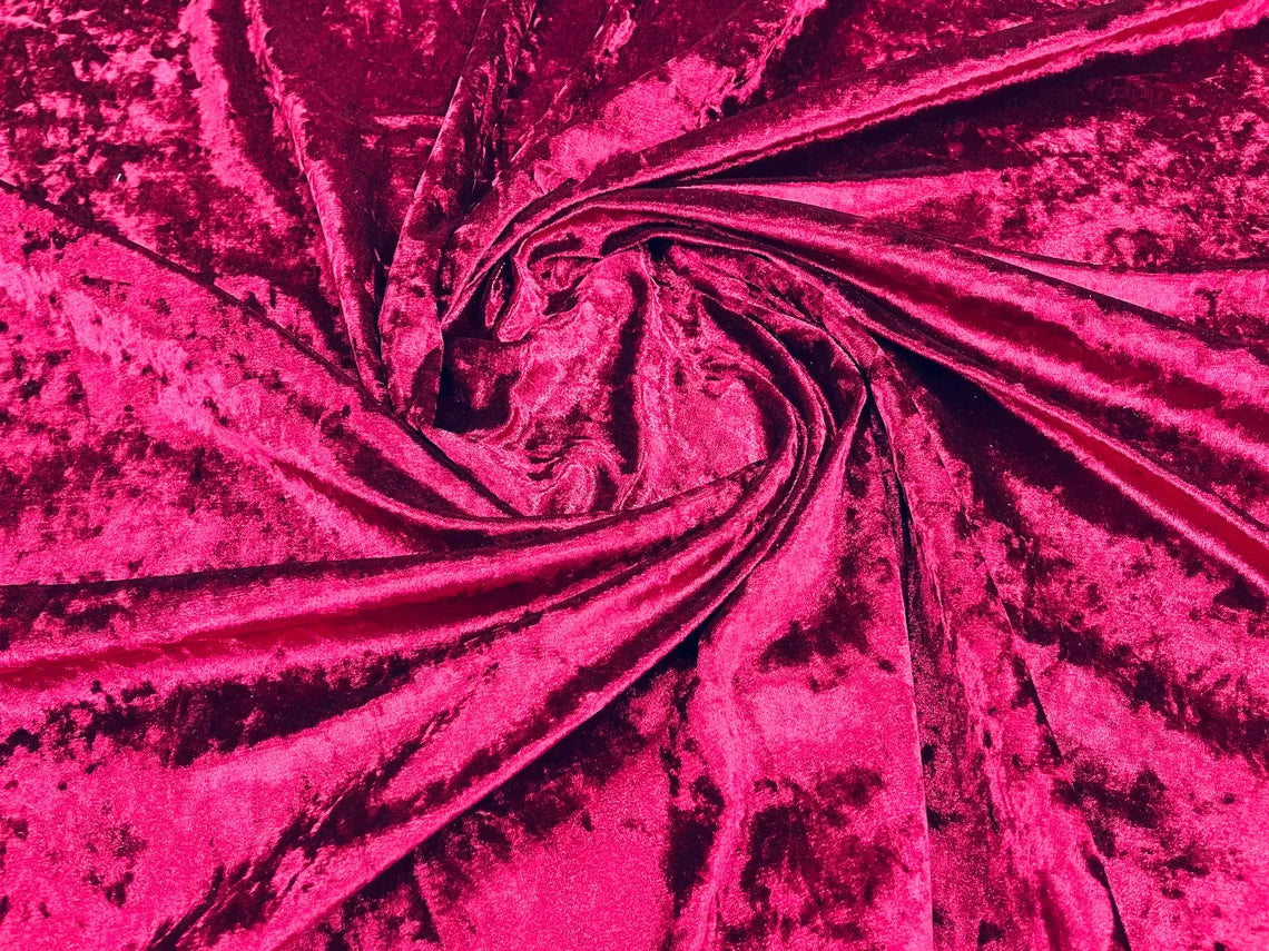 Crushed Velvet Fabric - 60''  Stretch Velvet Solid Fabric for Apparel, Craft, Sewing - By Yard