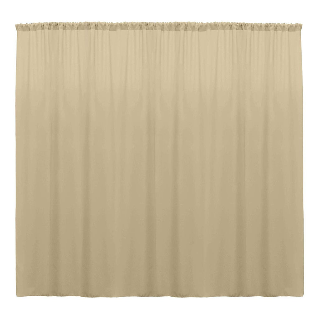 10 x 10 Ft - Beige - Curtain Polyester Backdrop Drapes Panels with Rod Pocket