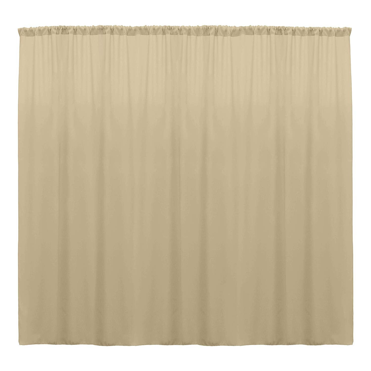 10 x 10 Ft - Beige - Curtain Polyester Backdrop Drapes Panels with Rod Pocket