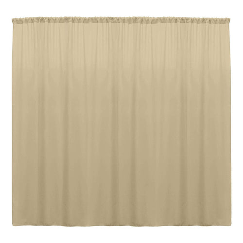 10 x 10 Ft - Beige - Curtain Polyester Backdrop Drapes Panels with Rod Pocket