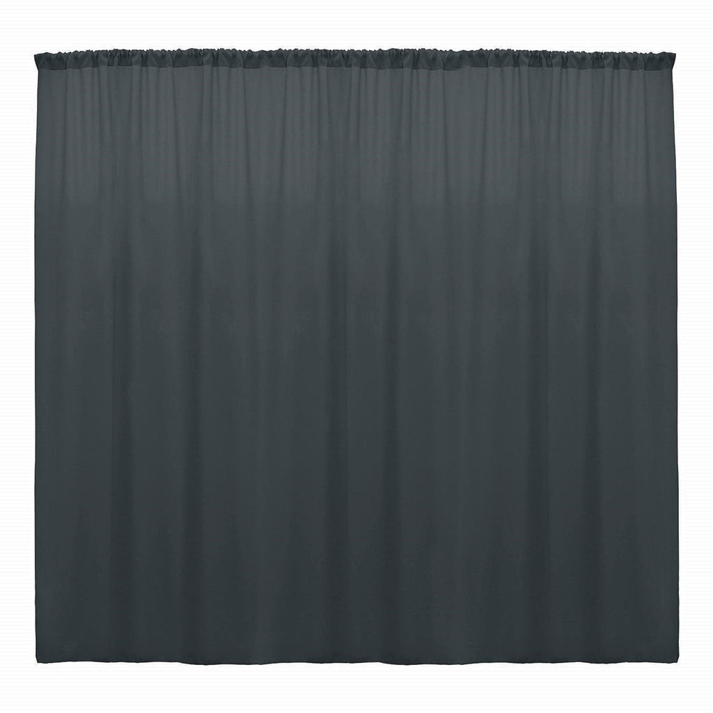 10 x 10 Ft - Charcoal - Curtain Polyester Backdrop Drapes Panels with Rod Pocket