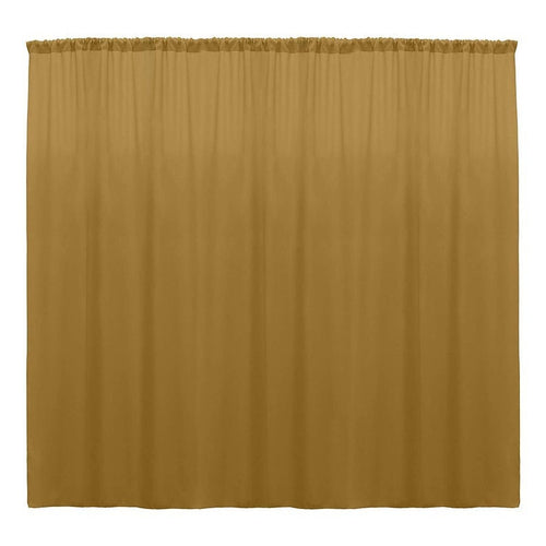 10 x 10 Ft - Gold - Curtain Polyester Backdrop Drapes Panels with Rod Pocket