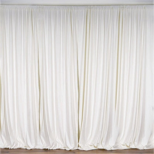 10 x 10 Ft - Ivory - Curtain Polyester Backdrop Drapes Panels with Rod Pocket