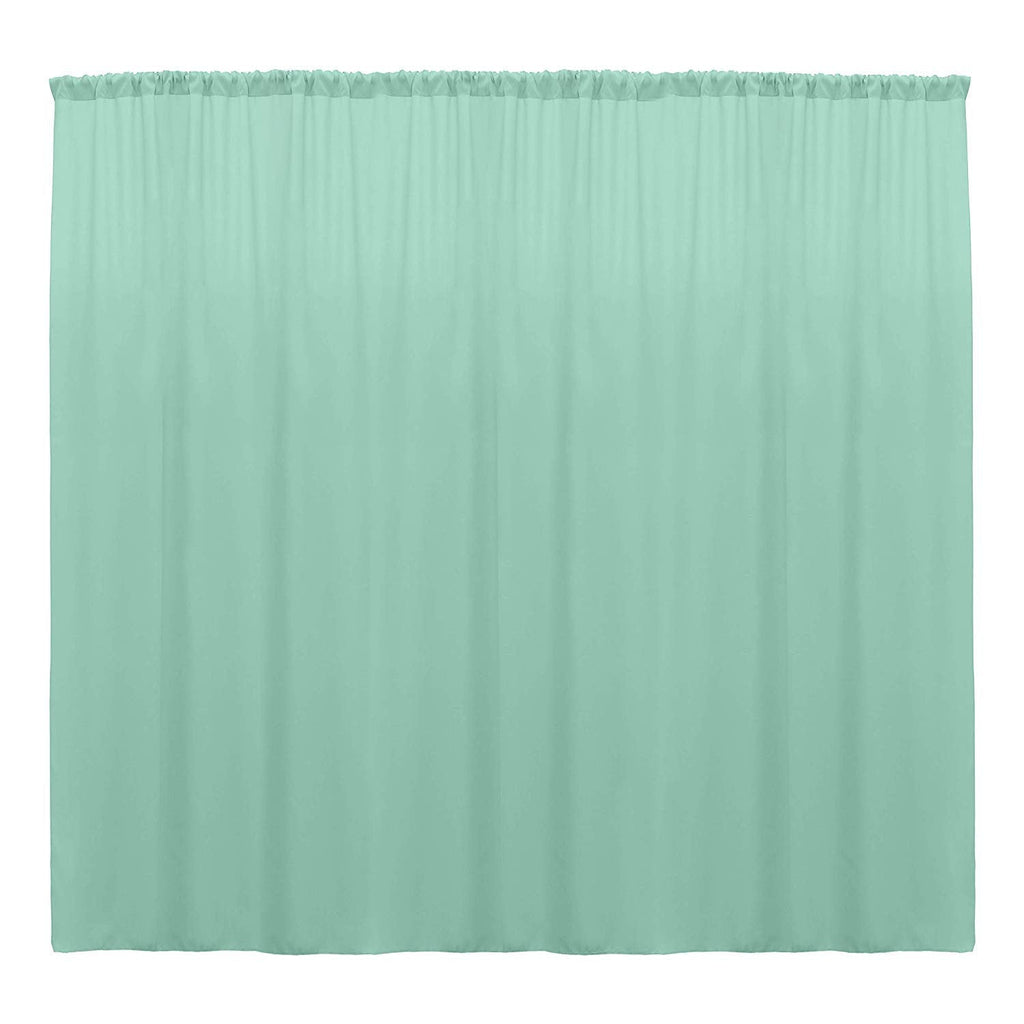 10 x 10 Ft - Mint - Curtain Polyester Backdrop Drapes Panels with Rod Pocket