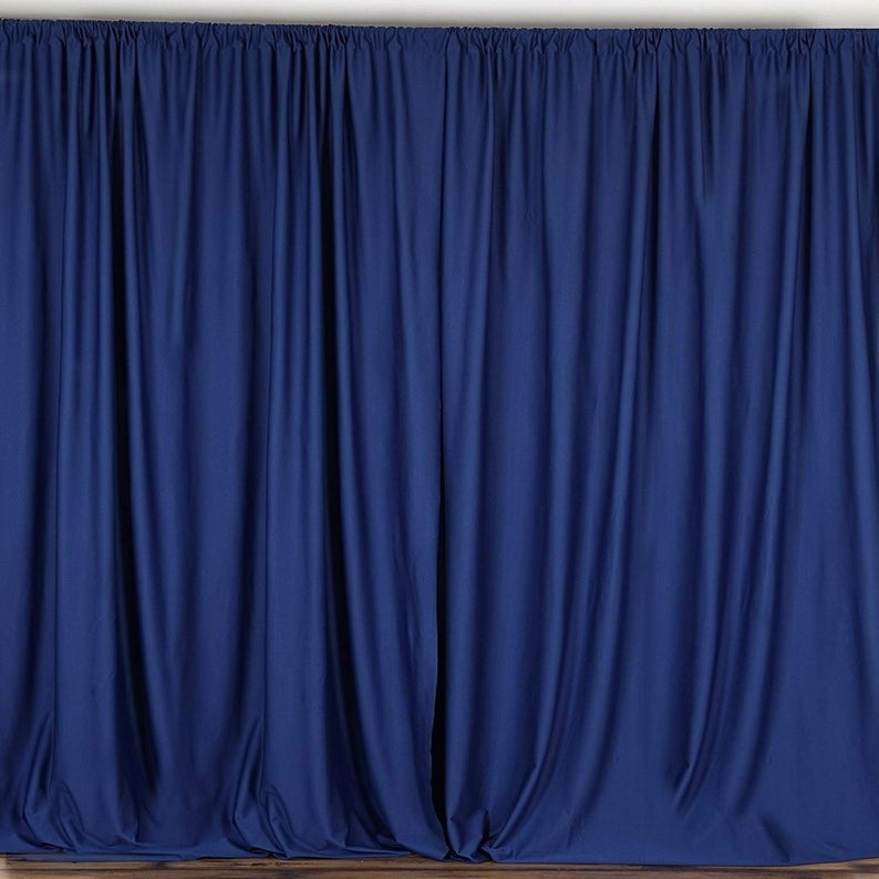 10 x 10 Ft - Navy Blue - Curtain Polyester Backdrop Drapes Panels with Rod Pocket