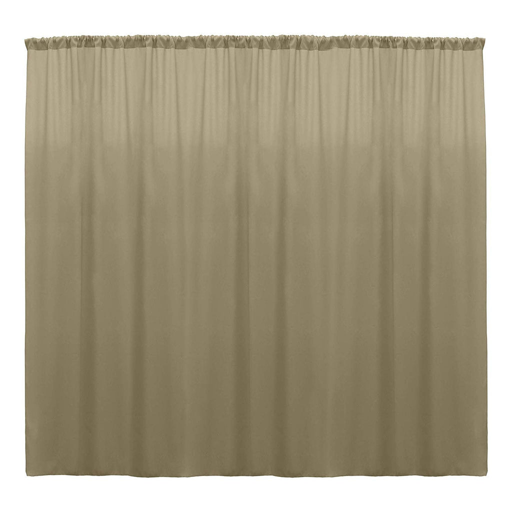 10 x 10 Ft - Taupe - Curtain Polyester Backdrop Drapes Panels with Rod Pocket