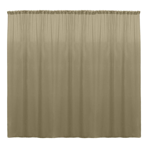 10 x 10 Ft - Taupe - Curtain Polyester Backdrop Drapes Panels with Rod Pocket