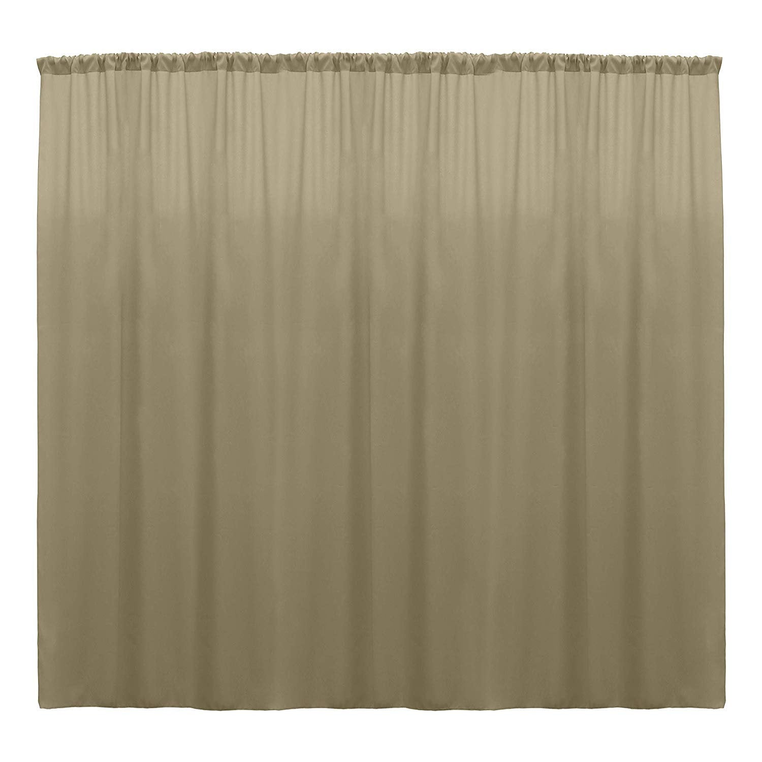 10 x 10 Ft - Taupe - Curtain Polyester Backdrop Drapes Panels with Rod Pocket