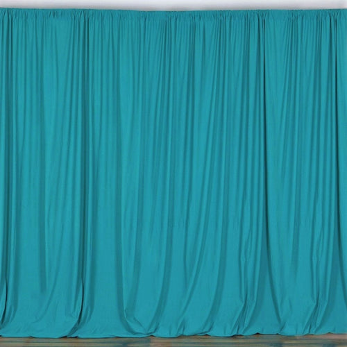 10 x 10 Ft - Turquoise - Curtain Polyester Backdrop Drapes Panels with Rod Pocket