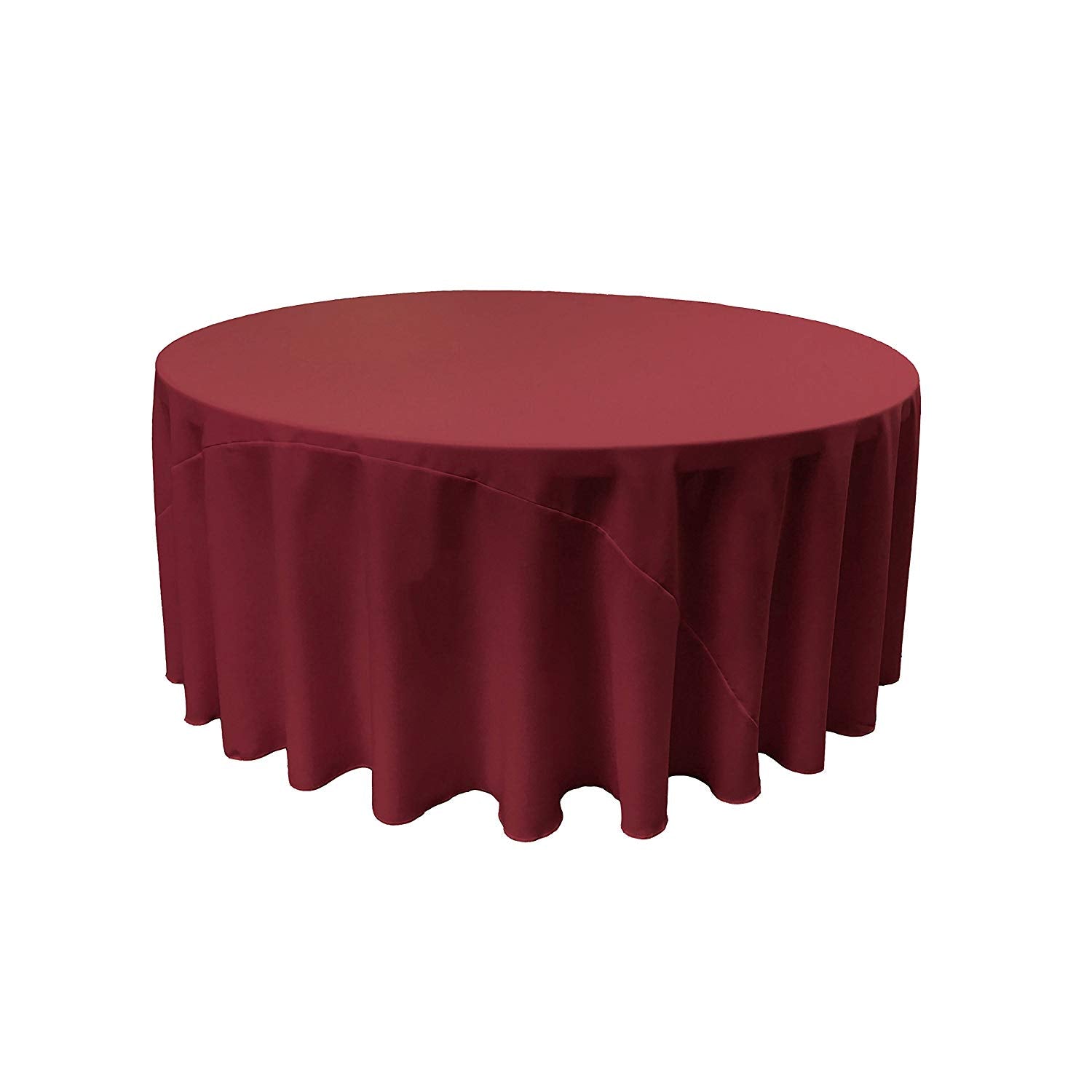 90" Round Drape Solid Tablecloth - Round Full Table Cover 3 Part Stitched Available in 84 Colors