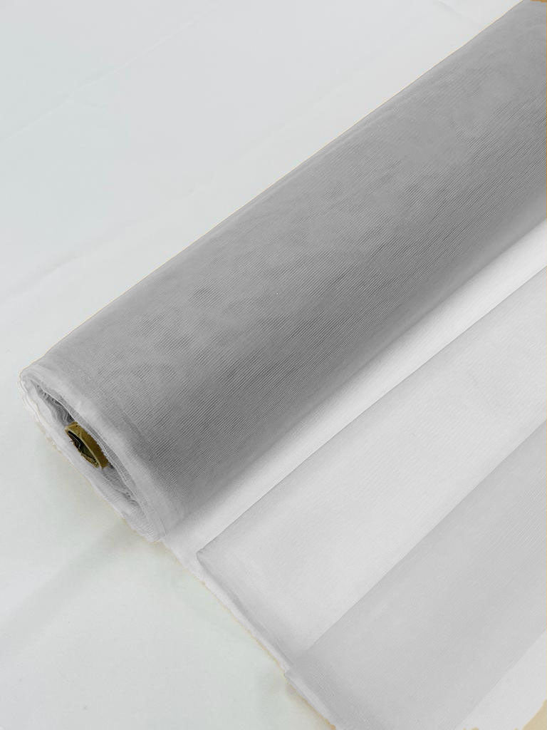 Illusion Mesh Sheer Fabric - Cloudy Grey - 60" Wide Illusion Mesh Fabric Sold By The Yard