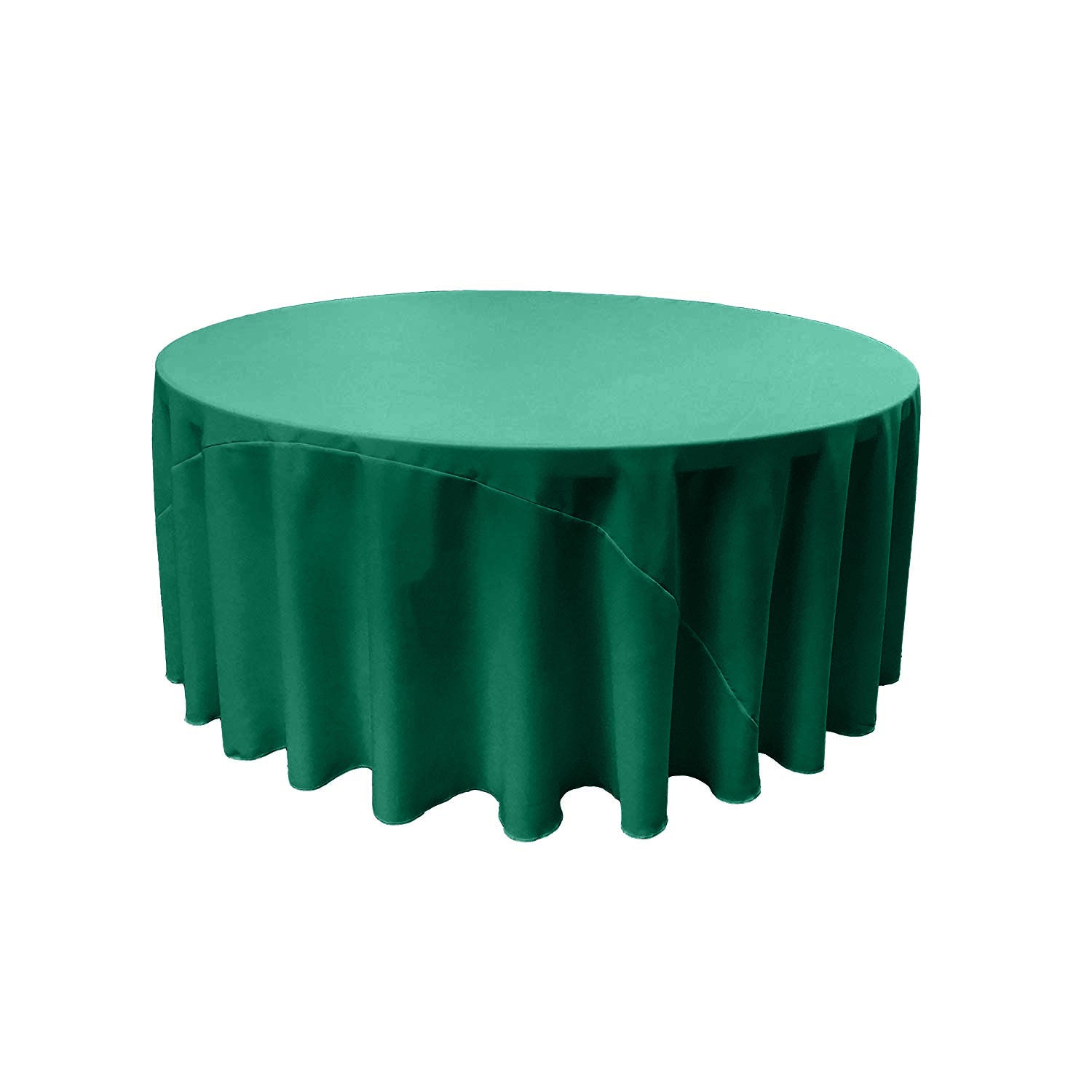 120" Round Drape Solid Tablecloth - Round Full Table Cover 3 Part Stitched Available in 84 Colors