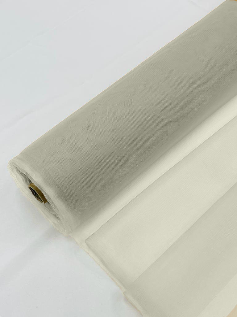 Illusion Mesh Sheer Fabric - Cream - 60" Wide Illusion Mesh Fabric Sold By The Yard