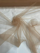 Illusion Mesh Sheer Fabric - Dark Nude - 60" Wide Illusion Mesh Fabric Sold By The Yard
