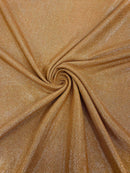 Shimmer Glitter Fabric - Dark Champagne - Luxury Sparkle Stretch Solid Fabric Sold By Yard