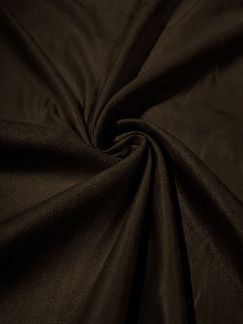 Faux Suede Fabric - Dark Chocolate - 58" Polyester Micro Suede Fabric for Upholstery / Tablecloth/ Costume By Yard