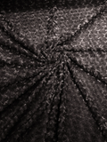 58" Minky Swirl Rose Fabric - Dark Cocoa - Soft Rosebud Plush Fur Fabric Sold By The Yard