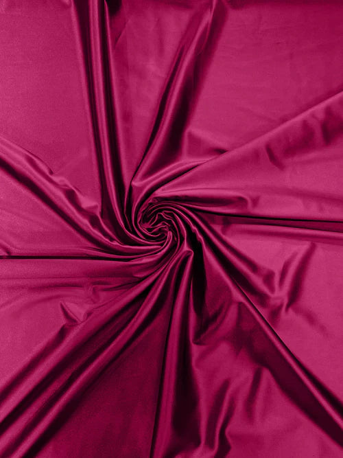 60" Heavy Shiny Satin Fabric - Dark Fuchsia - Stretch Shiny Satin Fabric Sold By Yard