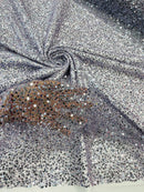 Pearl Sequins Bead Fabric - Dark Grape - Small Beads and Sequins Embroidered on Lace By Yard