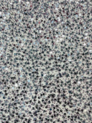 Pearl Sequins Bead Fabric - Dark Grape - Small Beads and Sequins Embroidered on Lace By Yard