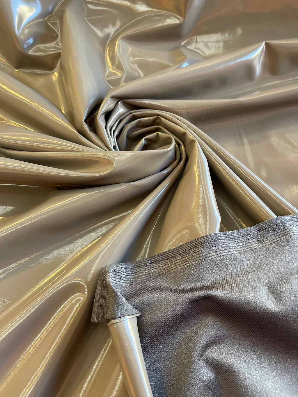 Latex Shiny Vinyl - Dark Gray - 4 Way Stretch Milliskin Vinyl Spandex Latex Fabric Sold by Yard