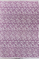 Shimmer Glitter Flower Fabric - Dark Lavender - Small Glitter Flower Design on Lace Sold By Yard