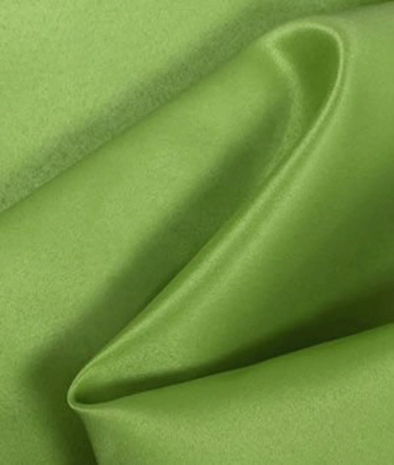 58/59" Satin Fabric Matte L'Amour - Dark Lime Green - (Peau de Soie) Duchess Dress Satin Fabric By The Yard