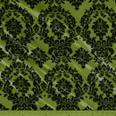 Flocked Taffeta Damask Design - Taffeta with Flocked Velvet Damask Design Sold By Yard