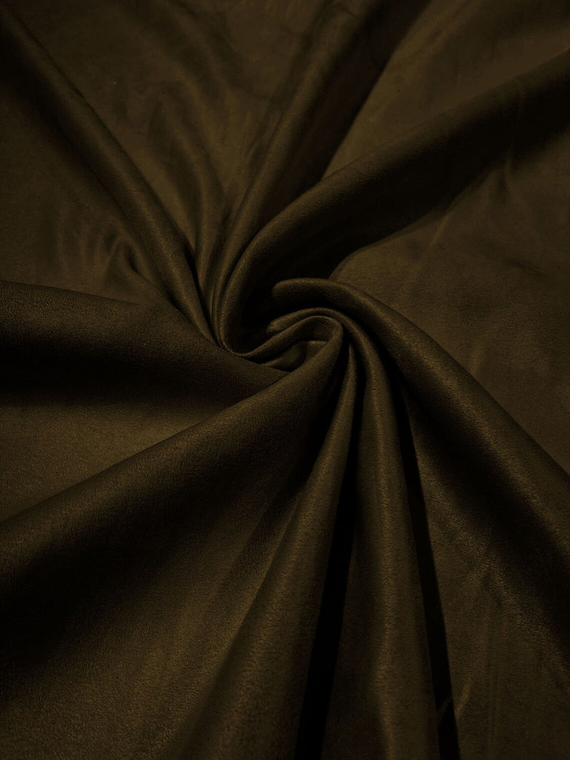 Faux Suede Fabric - Dark Olive - 58" Polyester Micro Suede Fabric for Upholstery / Tablecloth/ Costume By Yard